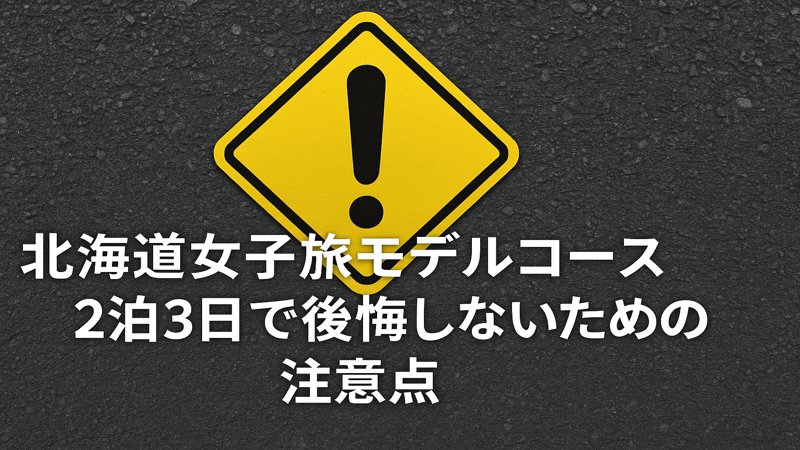 北海道女子旅モデルコース2泊3日で後悔しないための注意点